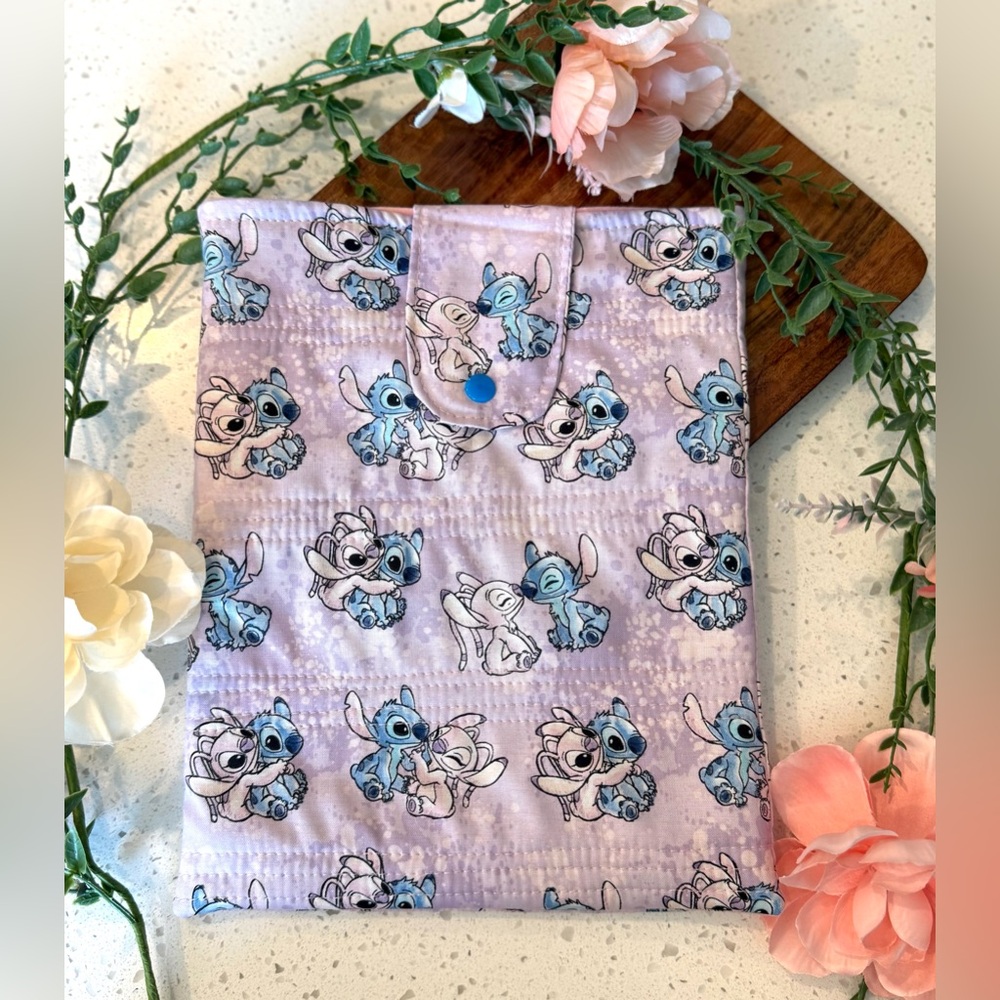 Book Kindle Sleeve Bag Cover 8.5X10.5in Stitch Fabric Padded E Reader Disney New